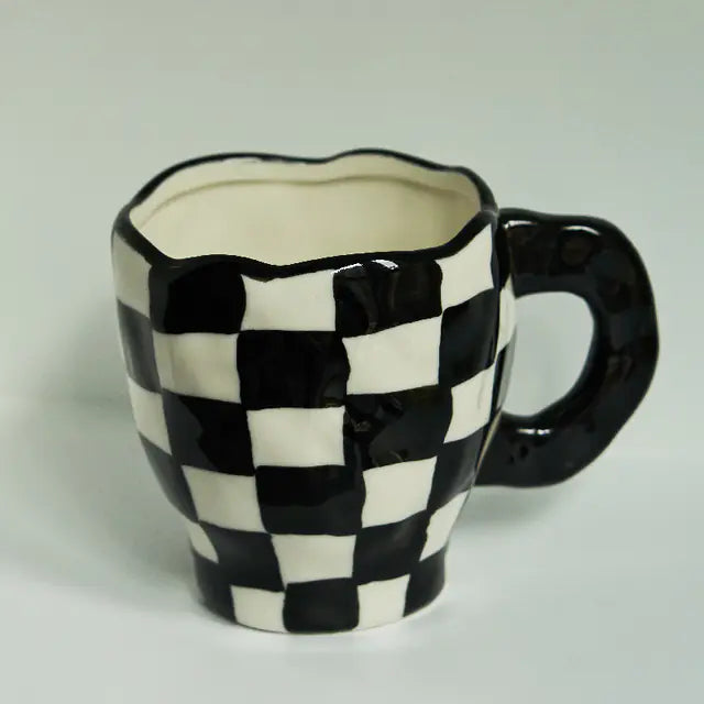 Handmade Chequered Mug