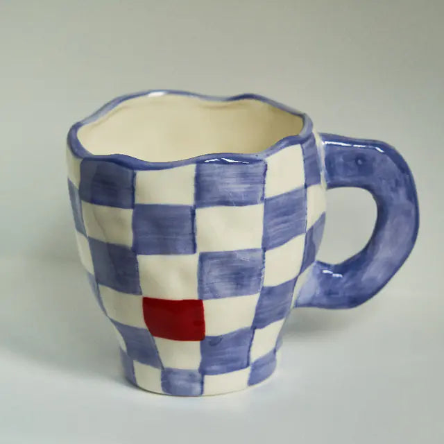 Handmade Chequered Mug