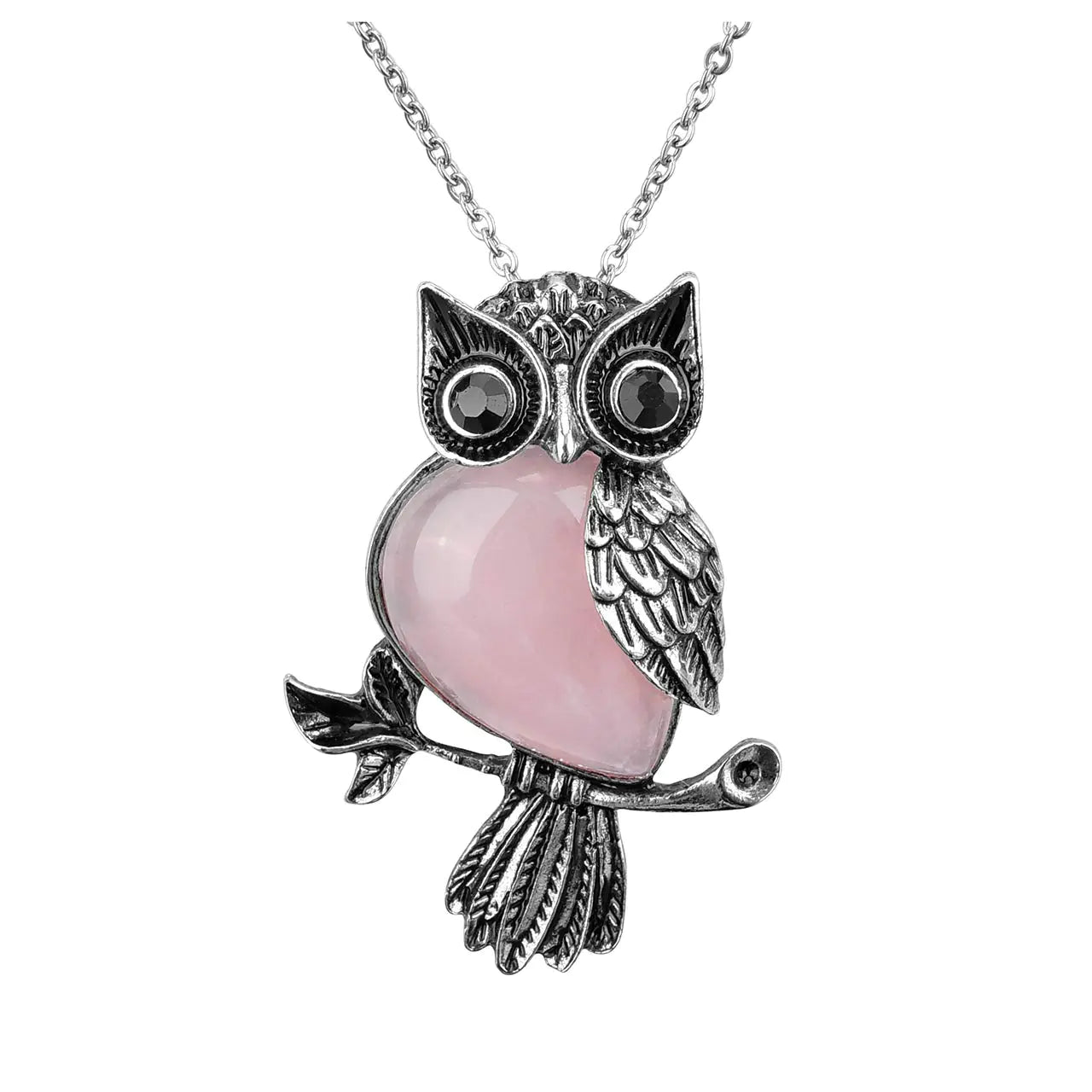 ROSE QUARTZ OWLETTE NECKLACE