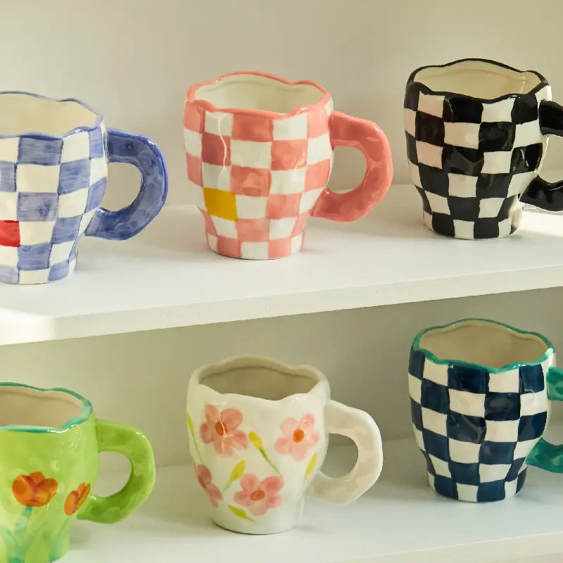 Handmade Chequered Mug